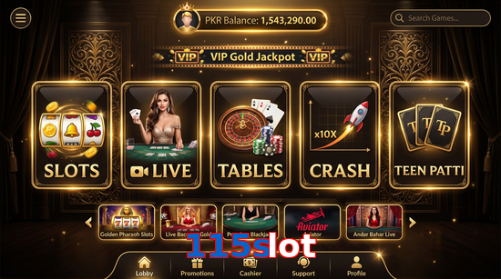 Main screen of 115Slot casino page for PK players